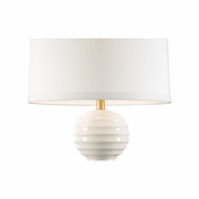 70196 Chelsea House 34.5in. Ceramic Bianco Table Lamp with Linen Shade and Cream Crackled Glaze/Gold Leaf Finish