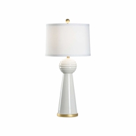 70196 Chelsea House 34.5in. Ceramic Bianco Table Lamp with Linen Shade and Cream Crackled Glaze/Gold Leaf Finish