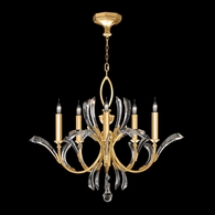 702240-SF3 Fine Art Lamps Beveled Arcs 36"W Round Chandelier with Gold Finish
