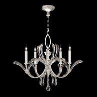 702240-SF4 Fine Art Lighting Beveled Arcs 36"W Round Chandelier with Silver Leaf Finish