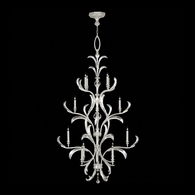 704040-SF4 Fine Art Lighting Beveled Arcs 48"W Round Chandelier with Silver Leaf Finish