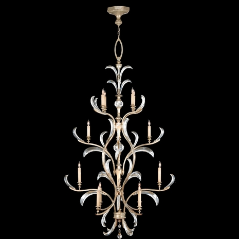 704040ST Fine Art Lighting Beveled Arcs 48"W Round Chandelier with Silver Finish