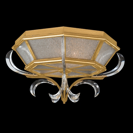 704240-SF3 Fine Art Lighting Beveled Arcs 26"W Round Flush Mount with Gold Leaf Finish