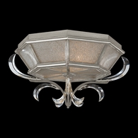 704240-SF4 Fine Art Lighting Beveled Arcs 26"W Round Flush Mount with Silver Leaf Finish