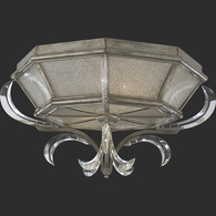 704240ST Fine Art Lighting Beveled Arcs 26"W Round Flush Mount with Silver Finish