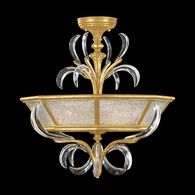 704340-SF3 Fine Art Lighting Beveled Arcs 26"W Round Semi-Flush Mount with Gold Leaf Finish