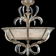 704340ST Fine Art Lighting Beveled Arcs 26"W Round Semi-Flush Mount with Silver Finish