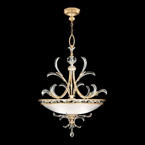 704440-SF3 Fine Art Lamps Beveled Arcs 44"W Round Pendant with Gold Finish