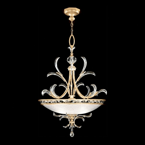 704440-SF3 Fine Art Lighting Beveled Arcs 44"W Round Pendant with Gold Leaf Finish