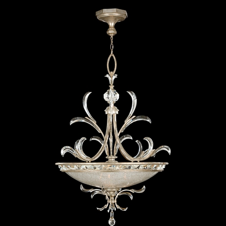 704440ST Fine Art Lighting Beveled Arcs 44"W Round Pendant with Silver Finish