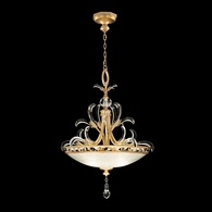 704540-3 Fine Art Lighting Beveled Arcs 32"W Round Pendant with Gold Leaf Finish