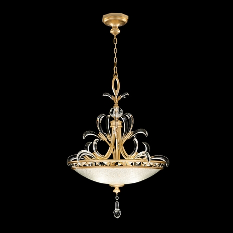 704540-SF3 Fine Art Lighting Beveled Arcs 32"W Round Pendant with Gold Leaf Finish