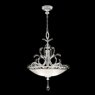 704540-4 Fine Art Lighting Beveled Arcs 32"W Round Pendant with Silver Leaf Finish