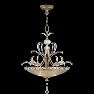 704540ST Fine Art Lighting Beveled Arcs 32"W Round Pendant with Silver Finish