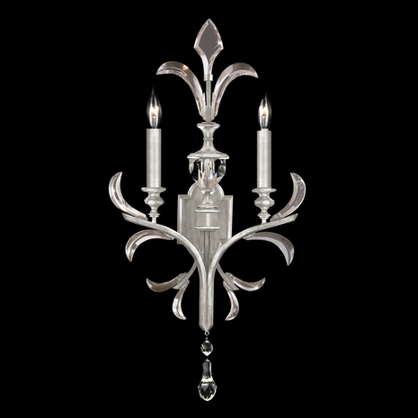704850-SF4 Fine Art Lighting Beveled Arcs 32"H Sconce with Silver Leaf Finish
