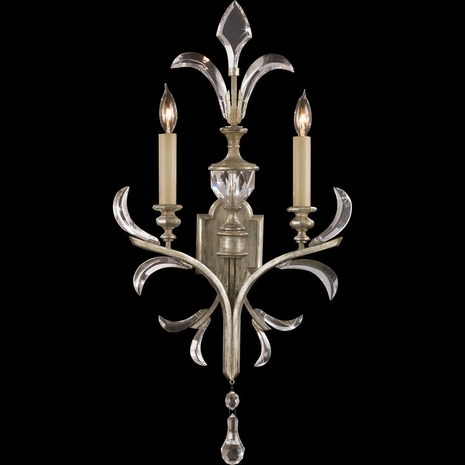 704850ST Fine Art Lamps Beveled Arcs 32"H Sconce with Silver Finish