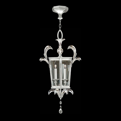 705440-SF4 Fine Art Lamps Beveled Arcs 22"W Square Pendant with Silver Finish