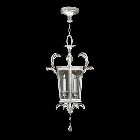 705440-4 Fine Art Lighting Beveled Arcs 22"W Square Pendant with Silver Leaf Finish
