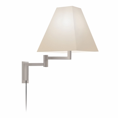 7070.13 Sonneman Modern Lighting Essentials Square Pin-up Swing Arm Sconce in Satin Nickel Finish