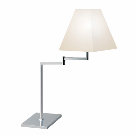 7075.01 Sonneman Modern Lighting Essentials Square Swing Arm Table Lamp in Polished Chrome Finish