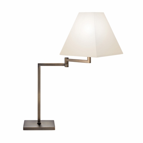 7075.29 Sonneman Modern Lighting Essentials Square Swing Arm Table Lamp in Europa Bronze Finish