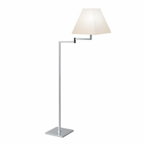 7076.01 Sonneman Modern Lighting Essentials Square Swing Arm Floor Lamp in Polished Chrome Finish