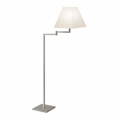 7076.13 Sonneman Modern Lighting Essentials Square Swing Arm Floor Lamp in Satin Nickel Finish