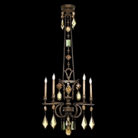 708340-1ST Fine Art Lamps Encased Gems 27"W Round Chandelier with Bronze Finish