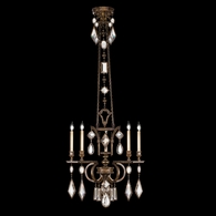 708340-3ST Fine Art Lamps Encased Gems 27"W Round Chandelier with Bronze Finish