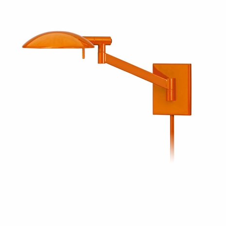 7085.68 Sonneman Perch Pharmacy Contemporary Swing Arm Wall Lamp with Gloss Orange Paint Finish