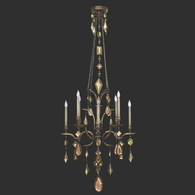 708640-1ST Fine Art Lamps Encased Gems 31"W Round Chandelier with Bronze Finish