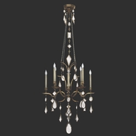 708640-3ST Fine Art Lamps Encased Gems 31"W Round Chandelier with Bronze Finish