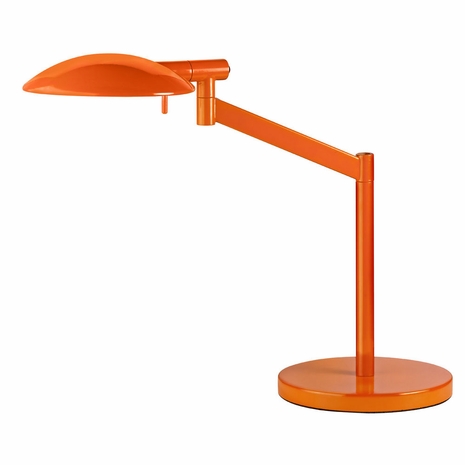 7087.68 Sonneman Perch Pharmacy Contemporary Swing Arm Table Lamp with Gloss Orange Paint Finish