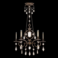 708940-3ST Fine Art Lamps Encased Gems 50"W Oblong Chandelier with Bronze Finish