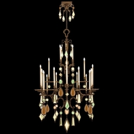 709440-1ST Fine Art Lamps Encased Gems 53"W Round Chandelier with Bronze Finish