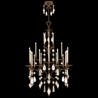 709440-3ST Fine Art Lamps Encased Gems 53"W Round Chandelier with Bronze Finish