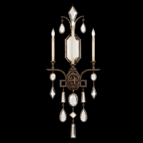 710450-3ST Fine Art Lamps Encased Gems 49"H Sconce with Bronze Finish