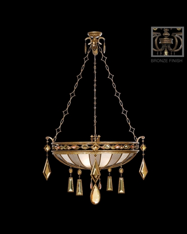 712240-1ST Fine Art Lamps Encased Gems 23 inch 3 Light Pendant