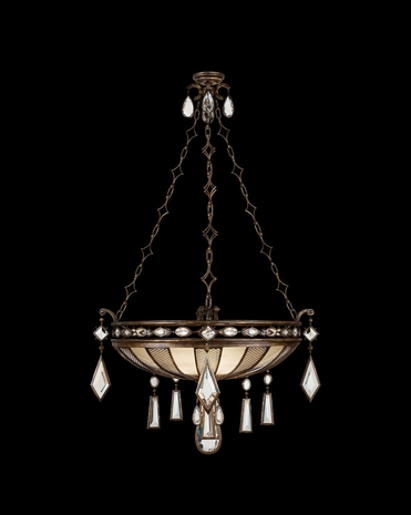712240-3ST Fine Art Lamps Encased Gems 23 inch 3 Light Pendant