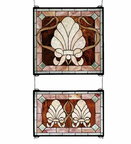 71270 Meyda Tiffany Victorian Coquille 2 Piece Window