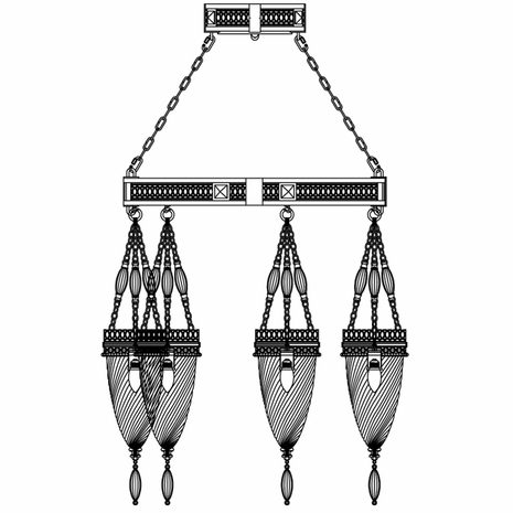 713440-4ST Fine Art Lamps Scheherazade Collection Pendant