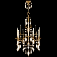 714640-3ST Fine Art Lamps Encased Gems 53"W Round Chandelier with Gold Finish