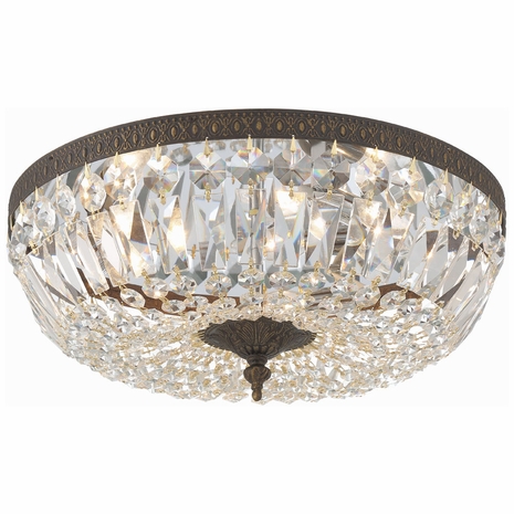 716-EB-CL-S Crystorama Crystorama 3 Light Swarovski Strass Crystal English Bronze Flush Mount
