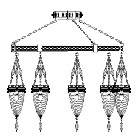 717640-4ST Fine Art Lamps Scheherazade Collection Pendant