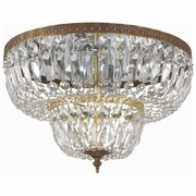718-OB-CL-MWP Crystorama Crystorama 4 Light Clear Hand Cut Olde Brass Flush Mount