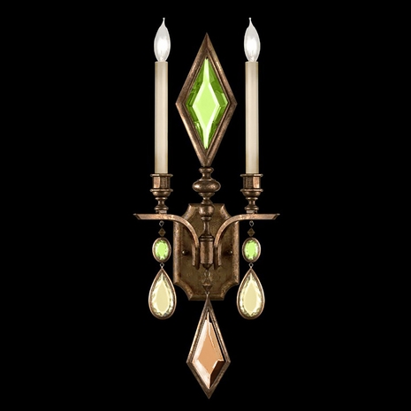 718150-1ST Fine Art Lamps Encased Gems 29"H Sconce with Bronze Finish