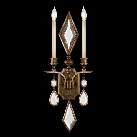 718150-3ST Fine Art Lamps Encased Gems 29"H Sconce with Bronze Finish