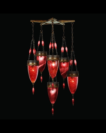 718340-4ST Fine Art Lamps Scheherazade 34 inch 6 Light Pendant