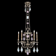 719440-1ST Fine Art Lamps Encased Gems 27"W Round Chandelier with Silver Finish