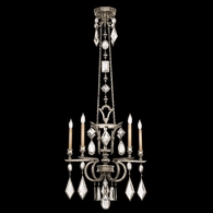 719440-3ST Fine Art Lamps Encased Gems 27"W Round Chandelier with Silver Finish